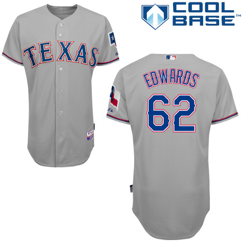 Jon Edwards #62 Youth Baseball Jersey-Texas Rangers Authentic Road Gray Cool Base MLB Jersey